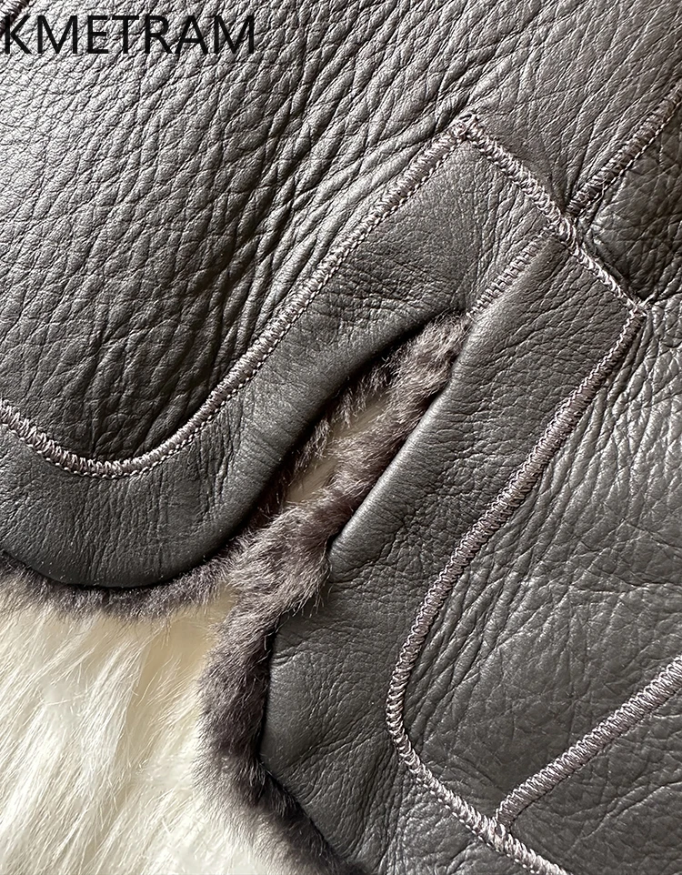 Natural Lagon Wool Sheepskin Double Faced Fur Jacket Woman Luxury Reversible Real Fur Coat with Hood Winter Clothes 2025 шуба