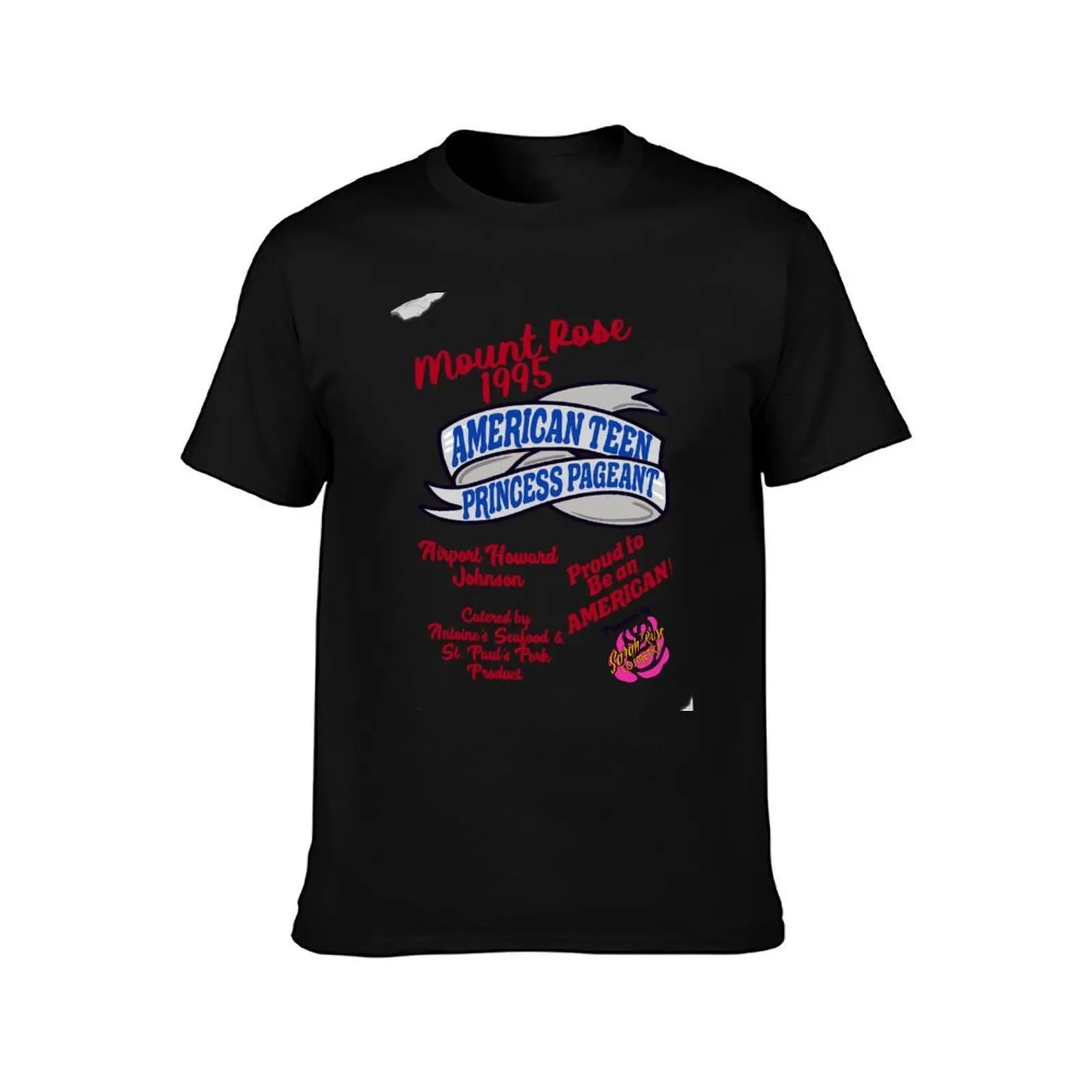 American Teen Princess Pageant Flyer T-Shirt Basic Casual Wear Short Sleeve Top T-Shirt