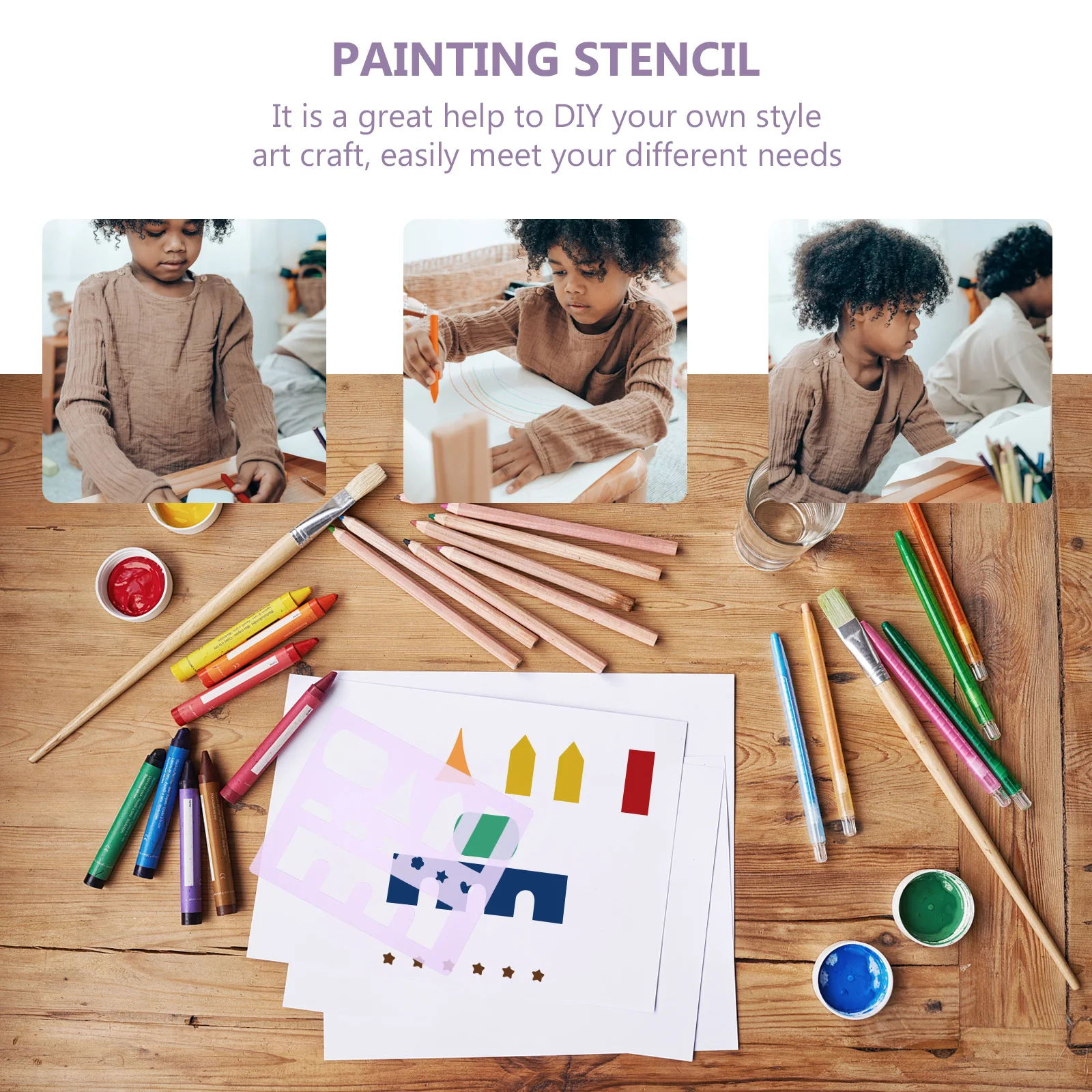 

14pcs Painting Stencils Templates Diy Craft Scrapbook Wood Sign Home Decor Reusable Design Tile Fabric Furniture Decoration