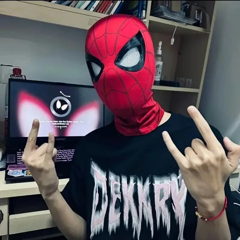 Máscara de super-herói/quepe do Homem-Aranha, cosplay de personagem de anime, máscara facial completa, proteção solar para todas as estações, presente para festas.