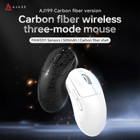 AJAZZ AJ199 Carbon Fiber Wireless Tri-Mode Mouse PAW3311 500mAh Long Battery Life, Lightweight Design Up to 24000, Ideal