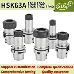 HSK63A High precision tool holder ER16 ER20 ER25 ER32 ER40 Collet chuck Five axis machine tools High speed Knife handle Spindle