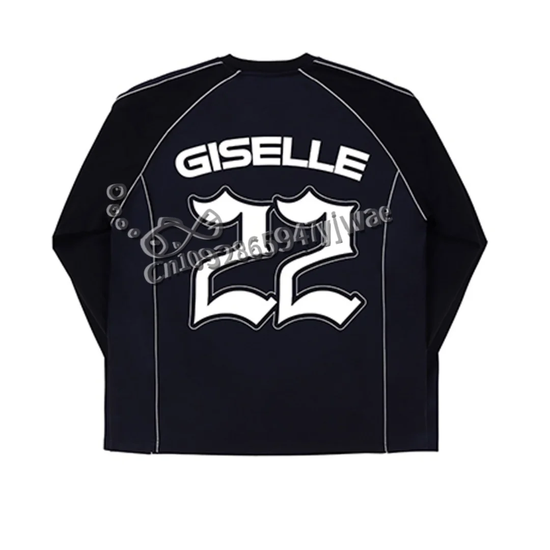 Autumn LIVE TOUR -SYNK JERSEY NINGNING GISELL, amerikanische Streetwear, Oversize-T-Shirt mit langen Ärmeln, limitierte Auflage, Damen- und Herrenbekleidung. – Detail 4