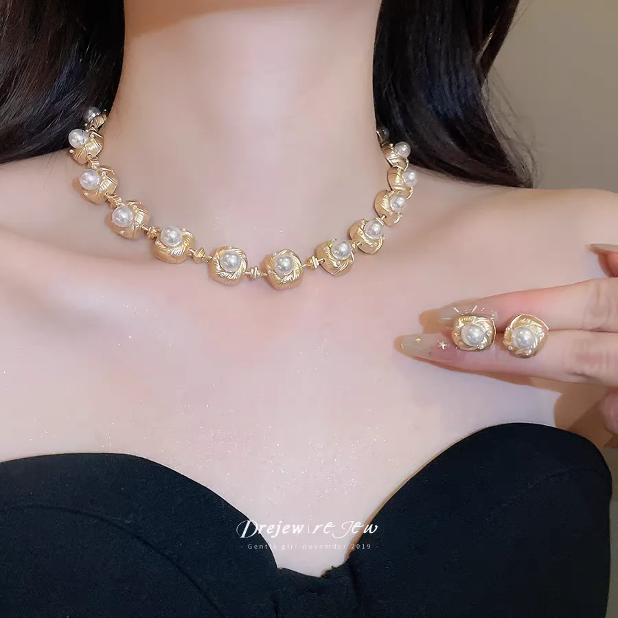 Medieval jewelry versatile  fashionable jewelry pearl inlaid necklace  чокер из бисера bracelet