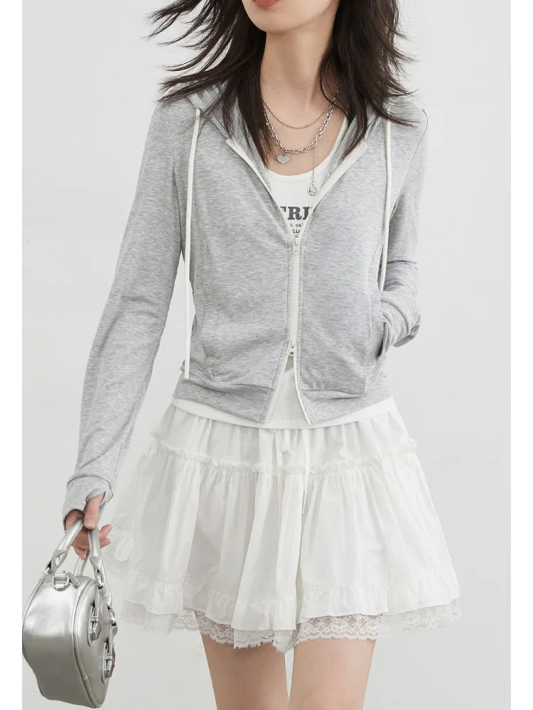 CHIC VEN Women Sweatshirts Korean Casual Loose Hooded Drawstring Short Sport Jackets Female Clothing Spring Autumn New 2025