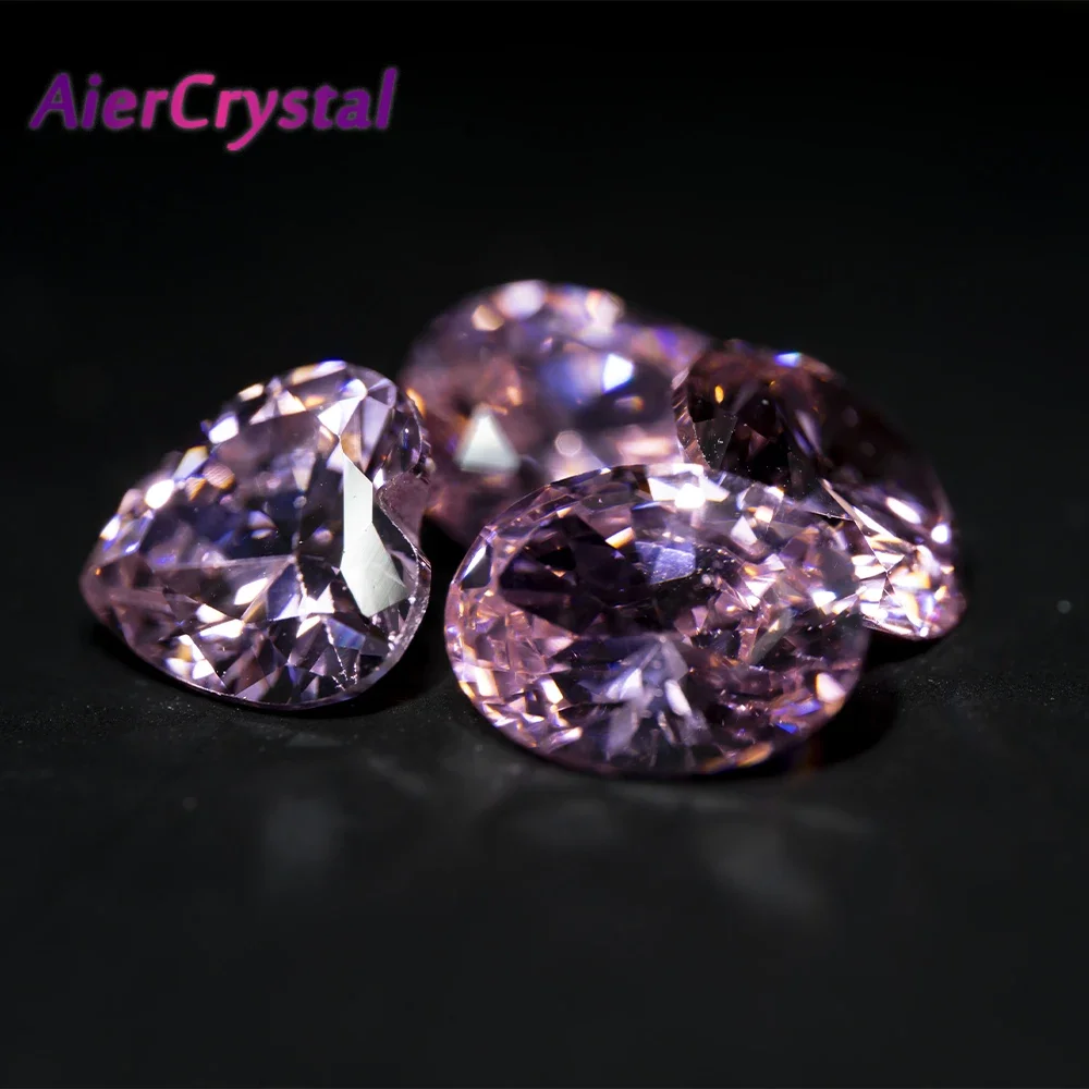 Reddish Pink Crystal Diamond Wedding Loose Gemstone Gift Engagement Love Trendy Luxury Diy Jewelry Accessories