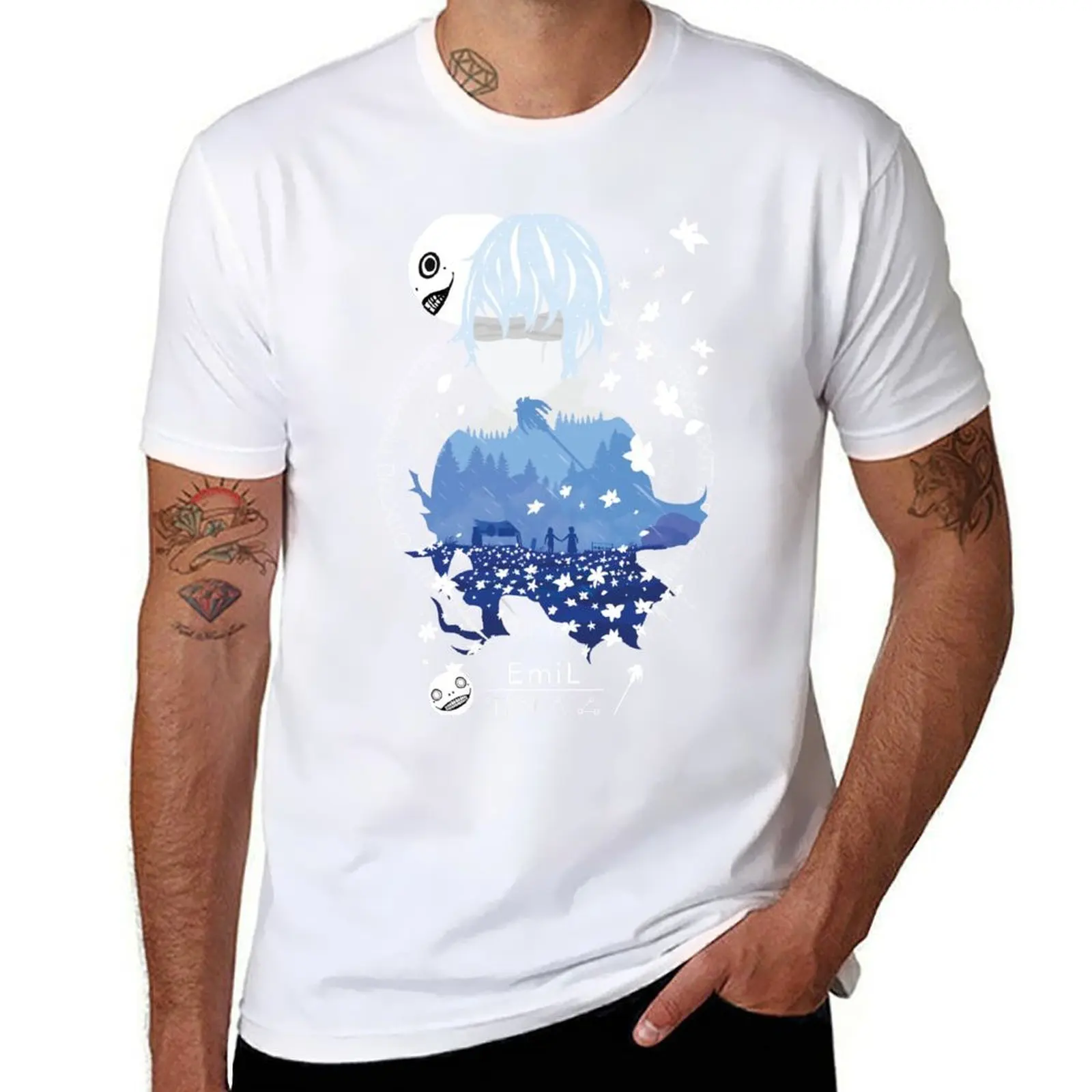 

Nier Emil Negative Space T-Shirt t shirts for man cotton man t shirt heavy cotton T-Shirt