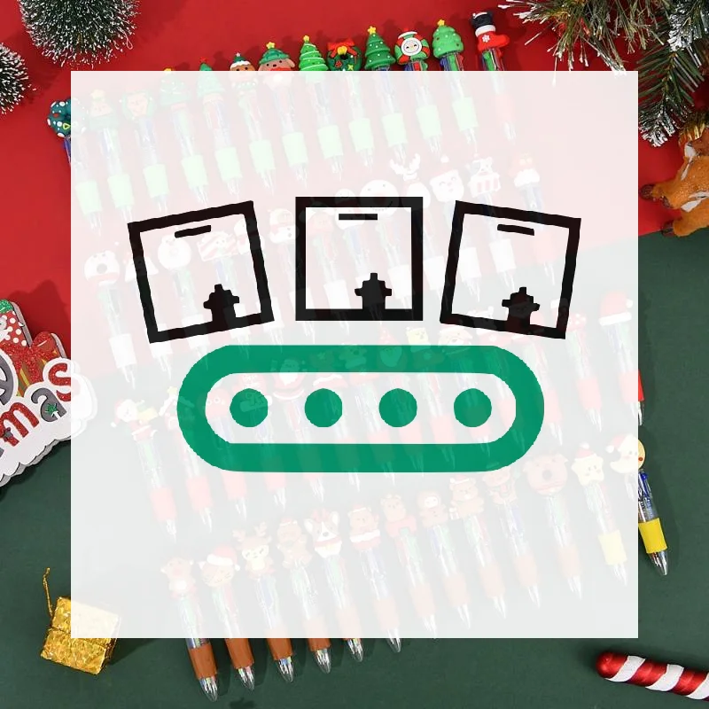 

5-30 шт. смешанная рождественская шариковая ручка 4-в-1, мультяшная ручка Санта-Клауса, снеговика, ручка для письма, студенческие канцелярские принадлежности, детский подарок на Новый год