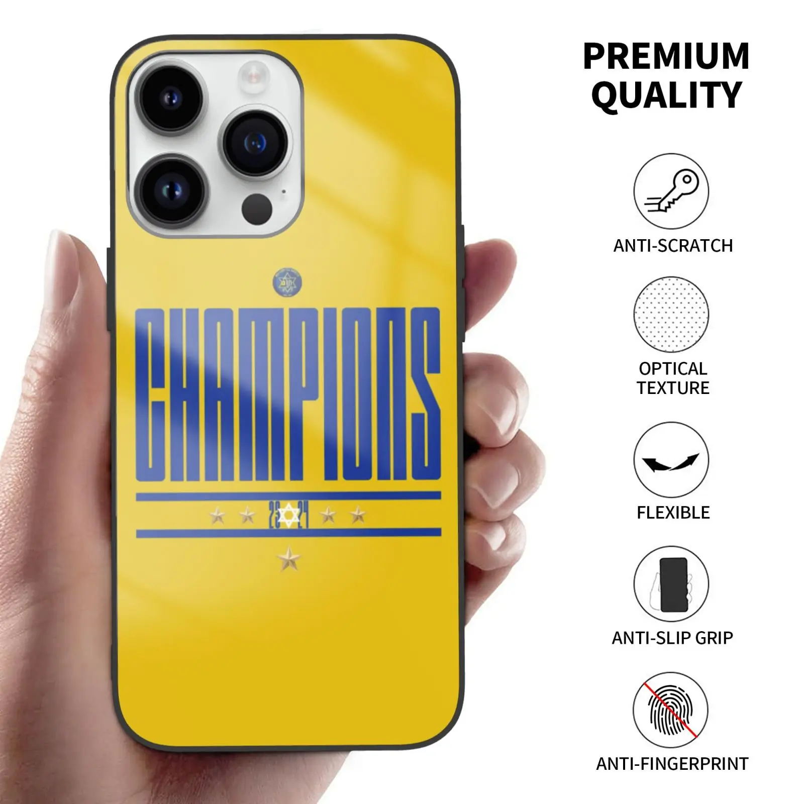 Maccabi Tel Aviv Champions Case for iPhone 16 15 14 11 Pro Max 13 12 Mini XR XS X 8 7 6 6S Plus Soft Silicone Shockproof Cover