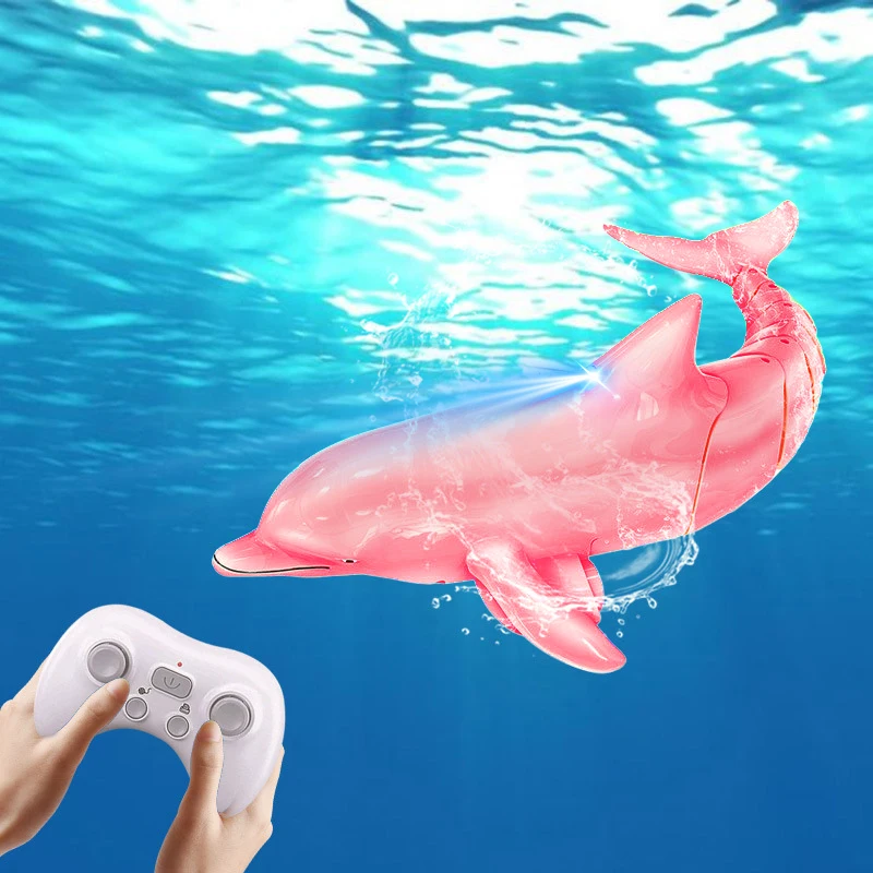2.4G Rc Dolfijn Vis Speelgoed Licht Water Zwembad Elektrisch Waterdicht Afstandsbediening Zwemmen Dierenspeelgoed voor Jongens Kinderen Kerstcadeau