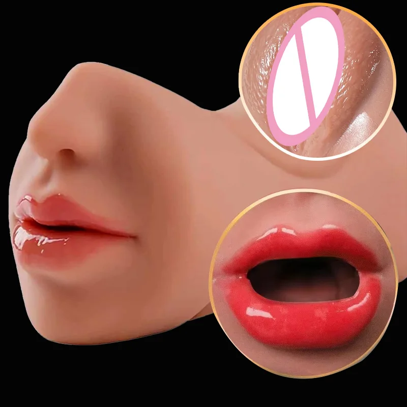 Realistic 3 in 1 Artificial Vagina Masturbator Cup Male Sex Toys Sucking Deep Throat Blowjob Pocket Pussy Toys Adult Supplies 18