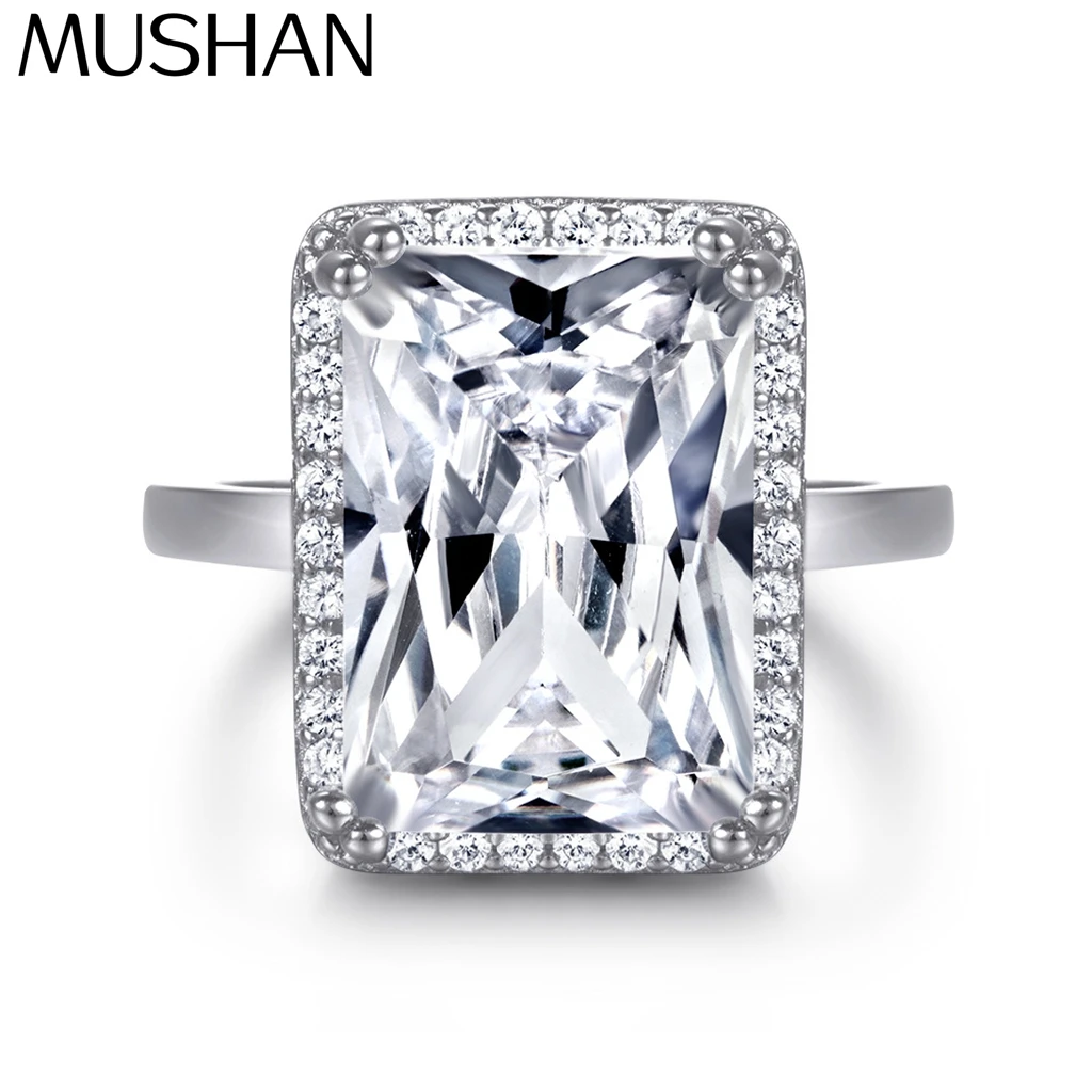 

MuShan Jewelry 925 Sterling Silver Rings Bands Rings Bands Ring 7A Cubic Zirconia Valentine Timeless Anniversary Women Gift