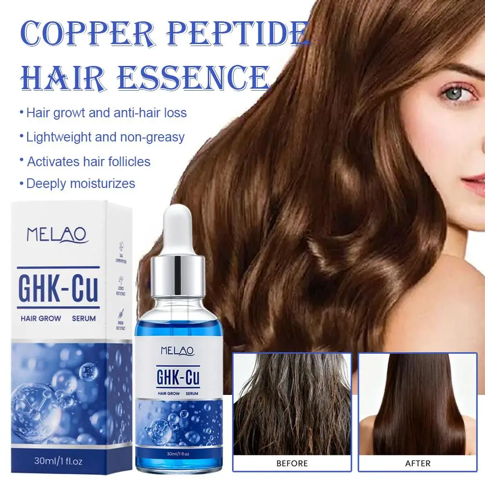 Copper Peptide Hair Serum Ghk-Cu Peptide for Hair Growth Scalp Moisturizer Advanced Regrowth Treatment Root Strengthen Hair Oil