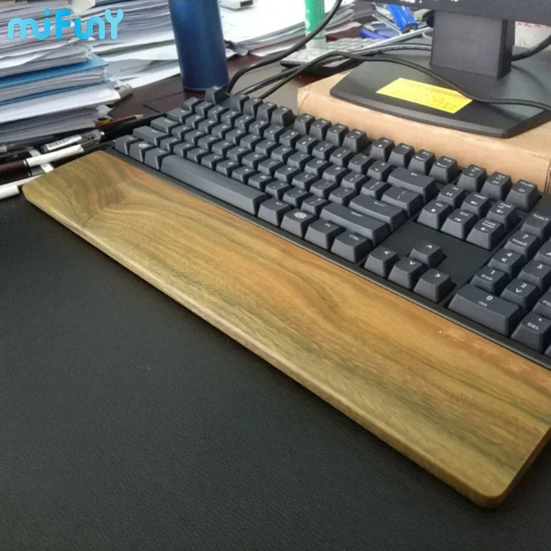 Imagem -05 - Mifuny-ergonômico Preto Walnut Mão Resto Teclado Logotipo Texto Personalizável Descanso de Pulso de Madeira 60 75 80 Teclados Mecânicos