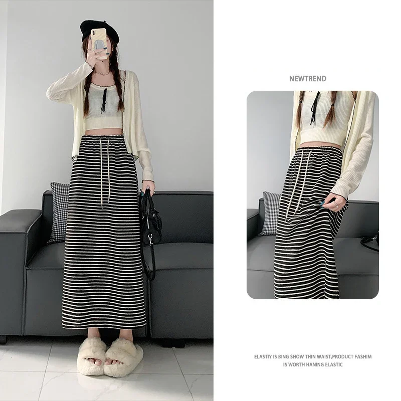 CASUMANL Brand Casual Straight Leg Skirts Women 2024 New Autumn High Waist Fashion Midi Skirt for Females Korean Popular Clothes