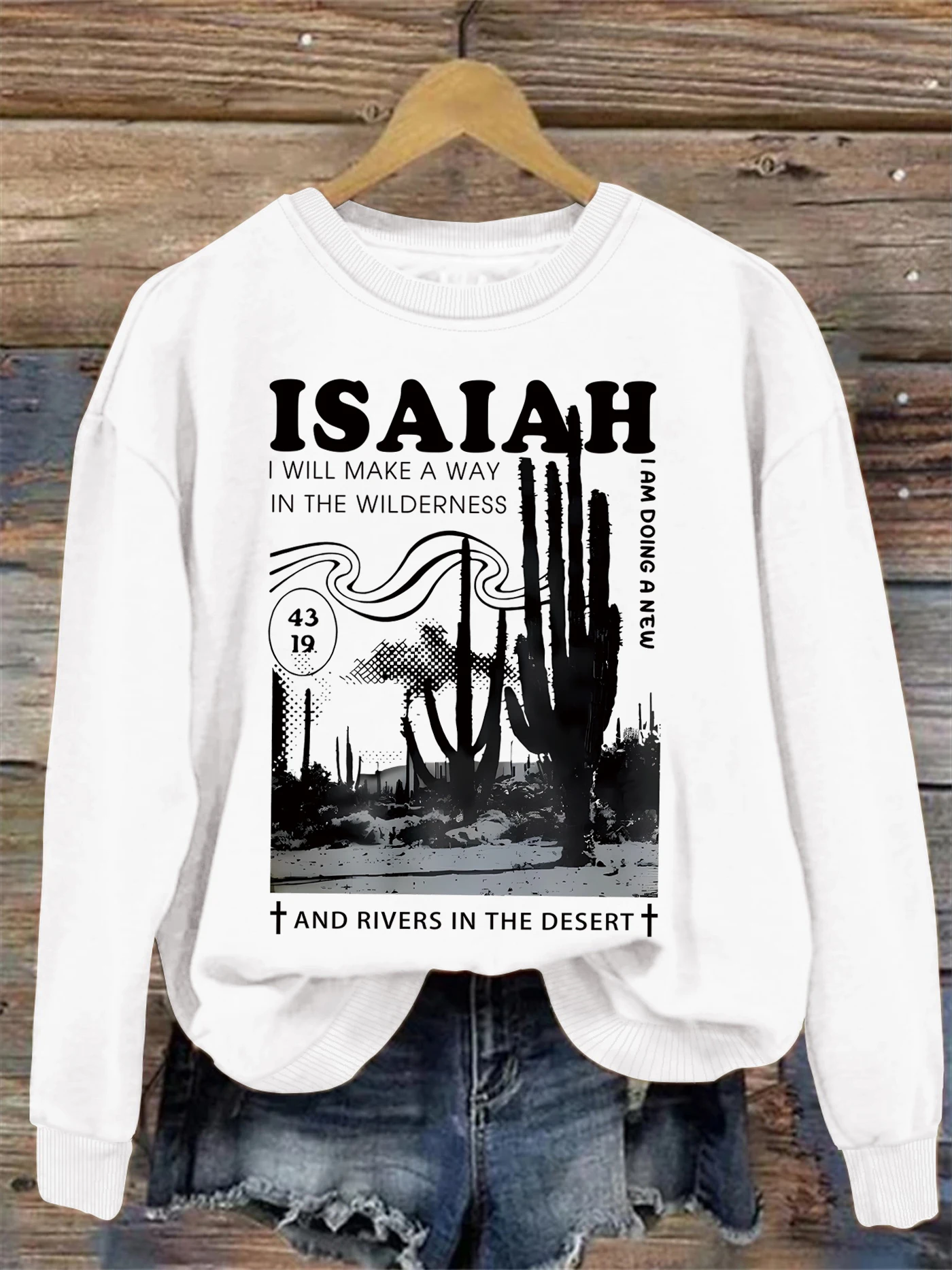 

The desert print sweatshirt, crew neck casual sweatshirt for winter & fall, women's clothing