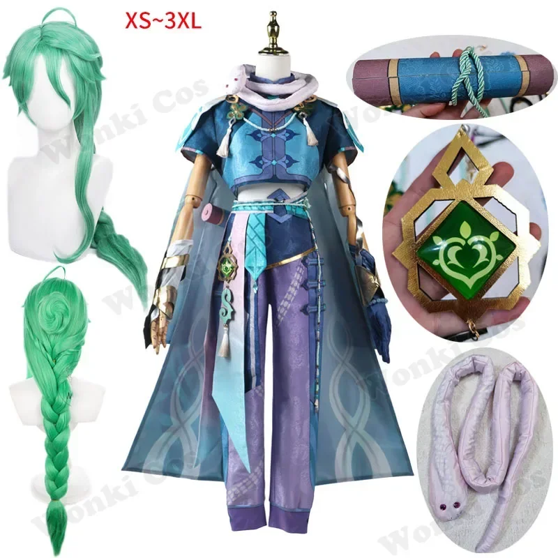 

Game impact Baizhu cosplay costume Bai Zhu wig Liyue Bai Zhu Cosplay Carnival costumes full set