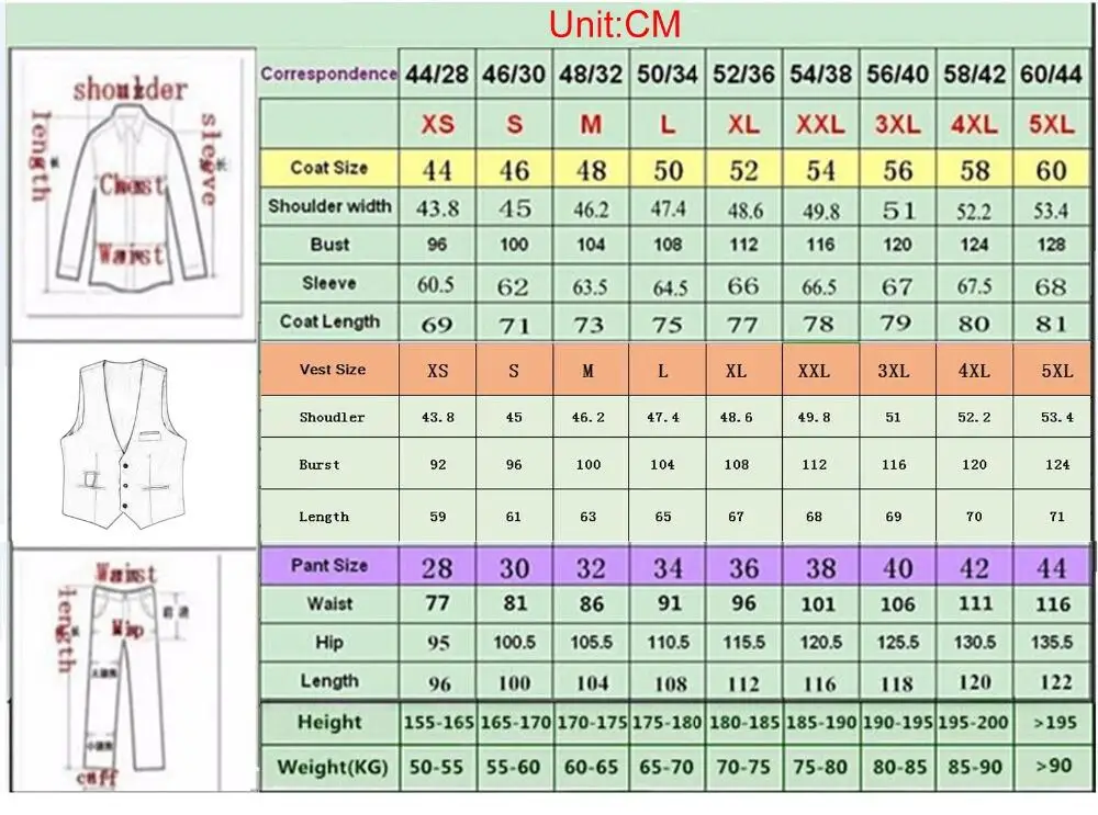 ( Jacket + Vest + Pants )Suits for Mens Casual Business Suit High-end Social Formal Suit 3 Pcs Set Groom Wedding Men