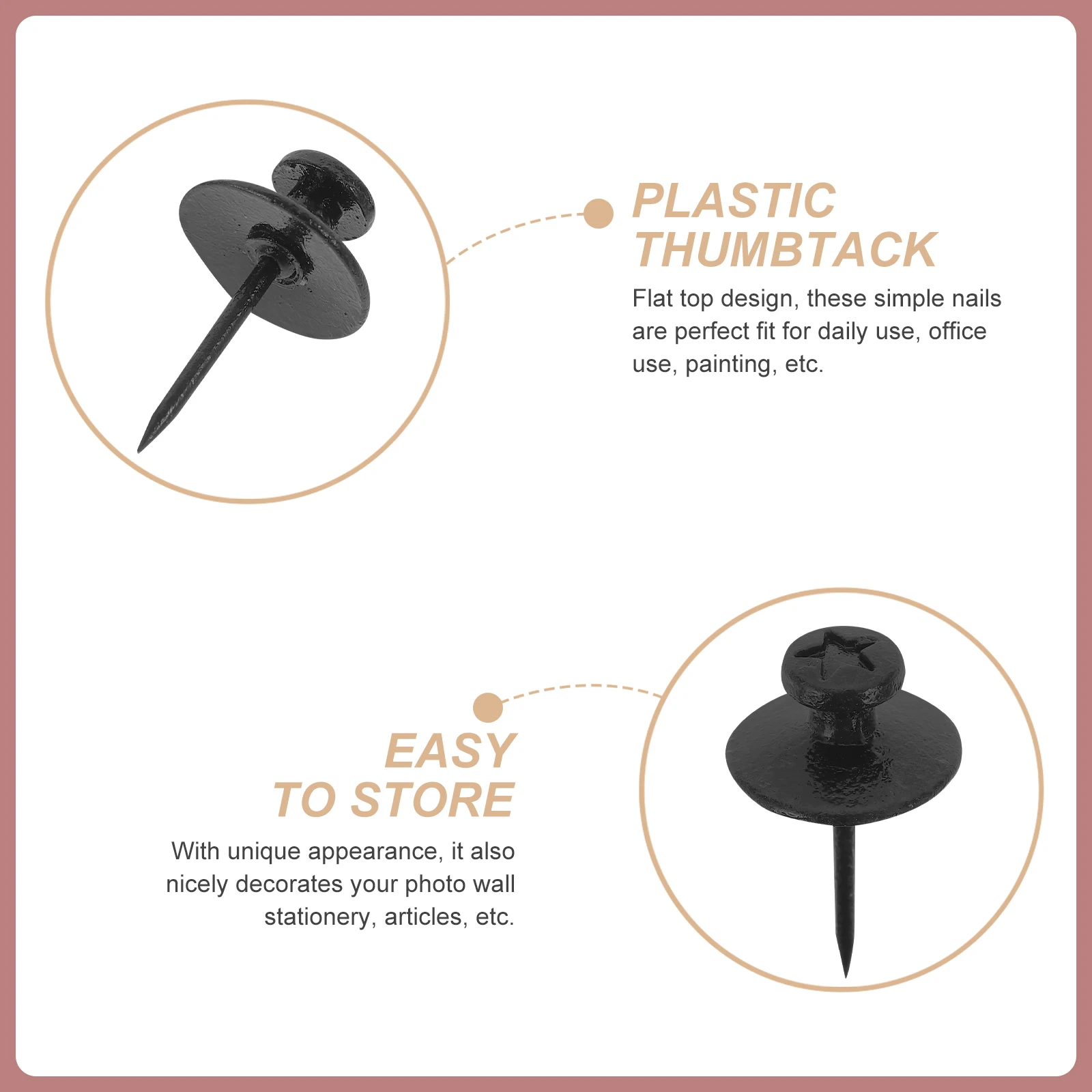 

30pcs Five Push Pins Flat Top Thumbtacks For Cork Board Map Decoration Bulletin Office Desk Accessories