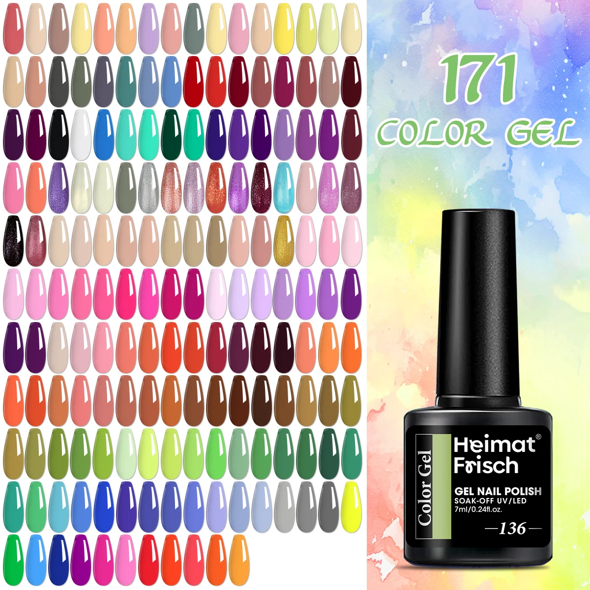 6 esmaltes de uñas, 0,24 oz/botella, aptos para todas las estaciones, semipermanentes y fáciles de aplicar, esmaltes de colores.