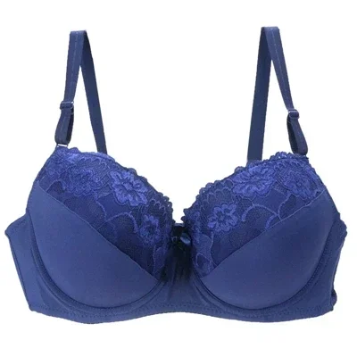 BCDE Cup Bras Sexy Lace Plus Size Underwear Wireless Adjustable Lace Embroidered Womens Bra Large Lingerie Red with Steel Ring