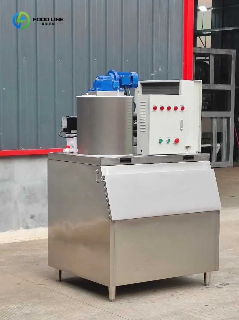 1 Ton Flake Ice Machine Best for Seafood Fresh Fish Display Industrial Ice Maker for Fishing Boat Custom