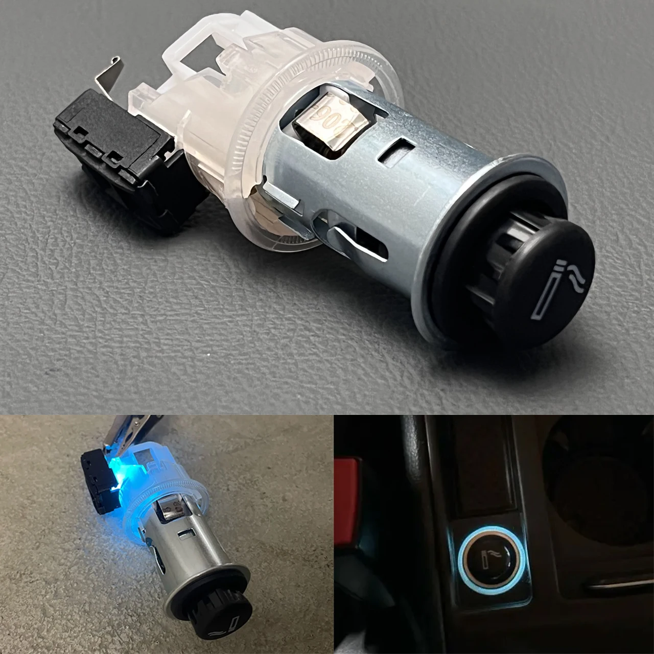 Cigarette Lighter Assembly For Golf 7 Golf 7.5 MK7 MK7.5 LED Blue Light  Cigar Lighter Car Accessories