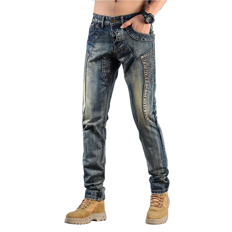 Kevlar Motorcycle Jeans Men Aramid Fiber Reinforced Anti Fall Riding Pants Off Road Safety Retro Style Korea Japan