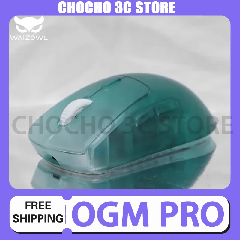 

Waizowl Ogm Pro Mouse Bggaming Tri Mode Bluetooth Wireless 2.4g Wired Mouse Gamer E-Sports For Computer Pc Man Cyan Mice Gifts