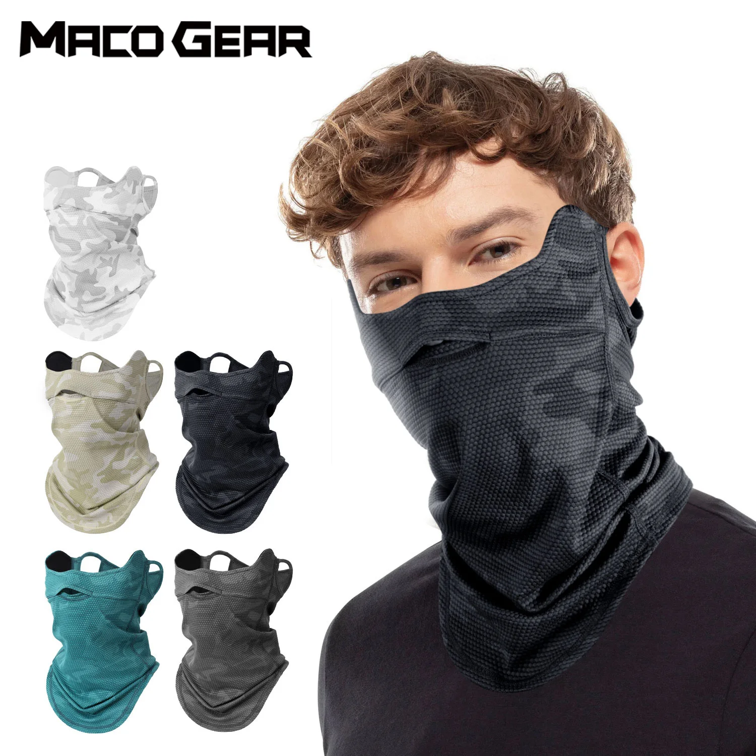 

Ice Cooling Bandana Sun Protection Face Cover Mask Breathable Camo Neck Warmer Gaiter Sport Hiking Camping Fishing Cycling Scarf