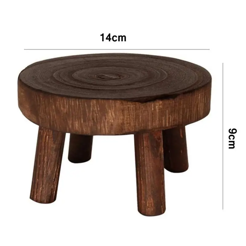 Garden Flower Pot Stand Wooden Plant Stand Flower Pot Base Holder Stool For Gardening Interior Decoration Living Room