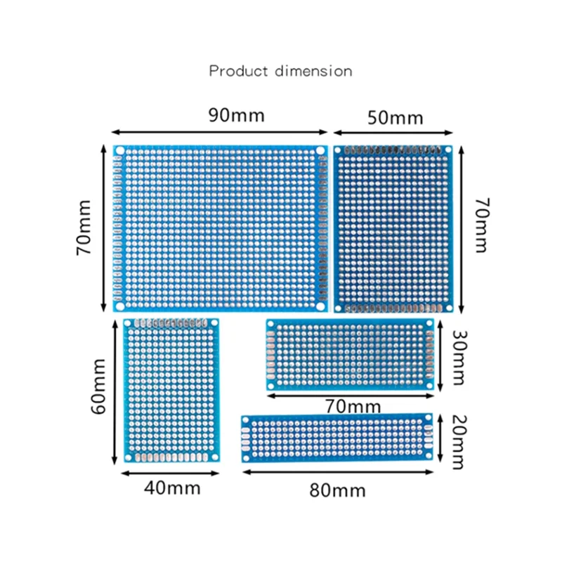 5PCs -20PCs PCB circuit board 2*8 3*7 4*6 5*7 7*9CM Double sided tin spray blue oil board 1.6 thick experimental board