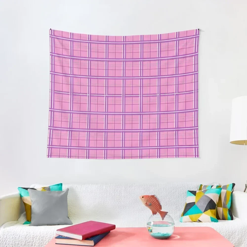 

Pink & Purple plaid tartan checkered pattern Tapestry Luxury Living Room Decoration Room Ornaments Decorative Paintings Tapestry