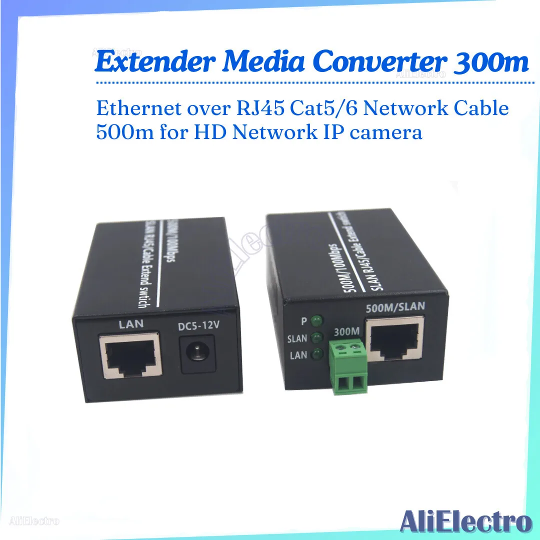 

Ethernet over Twisted pair Extender Media Converter 300m ,Ethernet over RJ45 Cat5/6 Network Cable 500m for HD Network IP camera