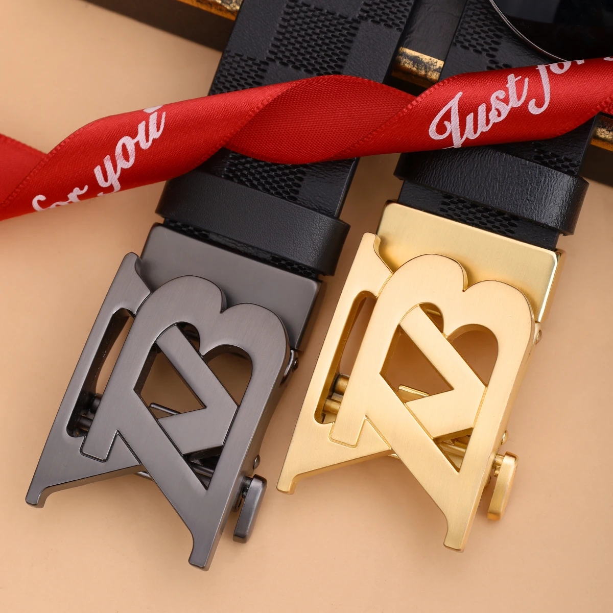 حزام رجالي من الجلد الطبيعي بتصميم بإبزيم تلقائي، إكسسوارات كاجوال للأعمال على الطراز العتيق، اختيار مثالي للهدايا للرجال #3