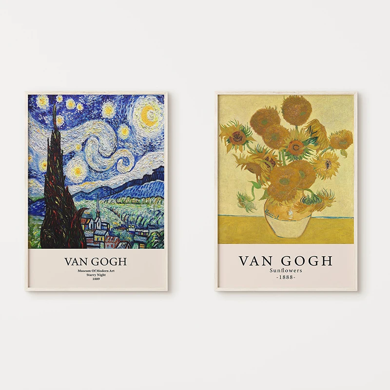 Vincent Van Gogh Oil Paintings Print on Canvas Poster Impressionism Artwork Sunflower Wall Art Picture for Home Wall Decoration