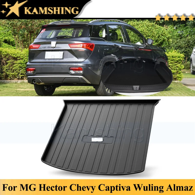 Kamshing Car Trunk Mat Tail Box Mat For MG Hector Chevy Captiva Wuling Almaz Baojun 530 2018-2022 Waterproof Mat