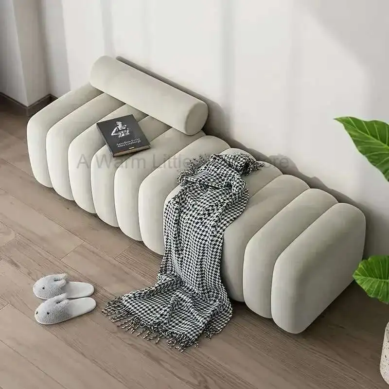 

Ottomans Light Luxury Shoe Changing Stools Storage Living Room Bench Entryway Hallway Fitting Room Sofa Stool Home Furniture