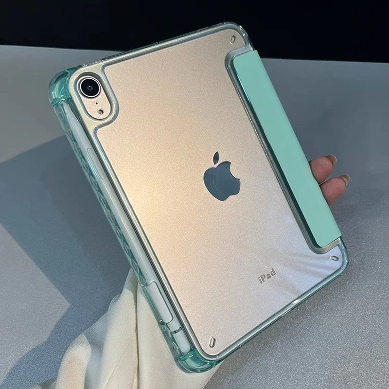 حافظة كمبيوتر لوحي شفافة جديدة لعام 2025 لجهاز IPad 11th Gen A16 10th 9/8/7th 10.2 " Pro 12.9 " Air 11 13 M3 2025 Mini 7 6 5 4 غطاء مقاوم للصدمات