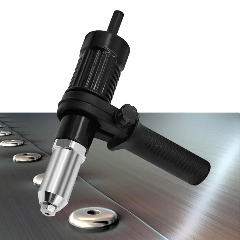 Electric Riveting Gun Adapter 2.4mm-4.8mm Rivet Nut Gun Drill Bit Nozzle Cordless Conversion Connector Power Tools