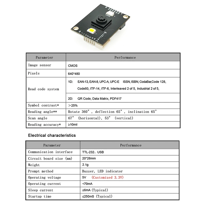 GM805 S/L Serie UART USB Barcode Scanner Reader Modul 1D/2D QR Barcode Reader Für Android Arduino