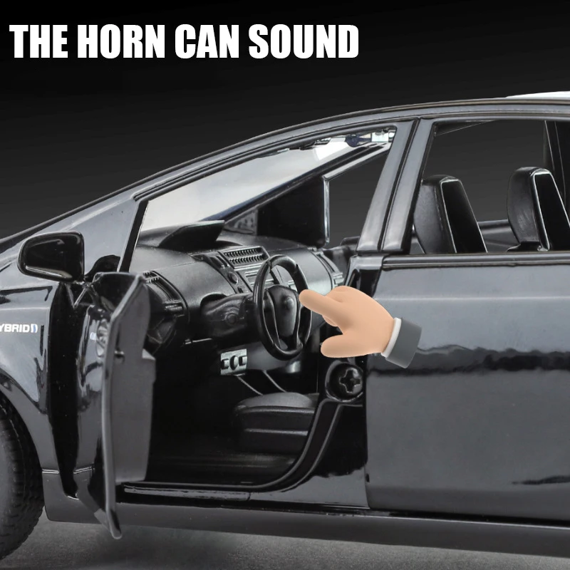 1:32 Prius SUV Modello di auto muscolare in lega Suono e luce Tirare indietro Giocattolo da collezione per bambini Regalo di compleanno