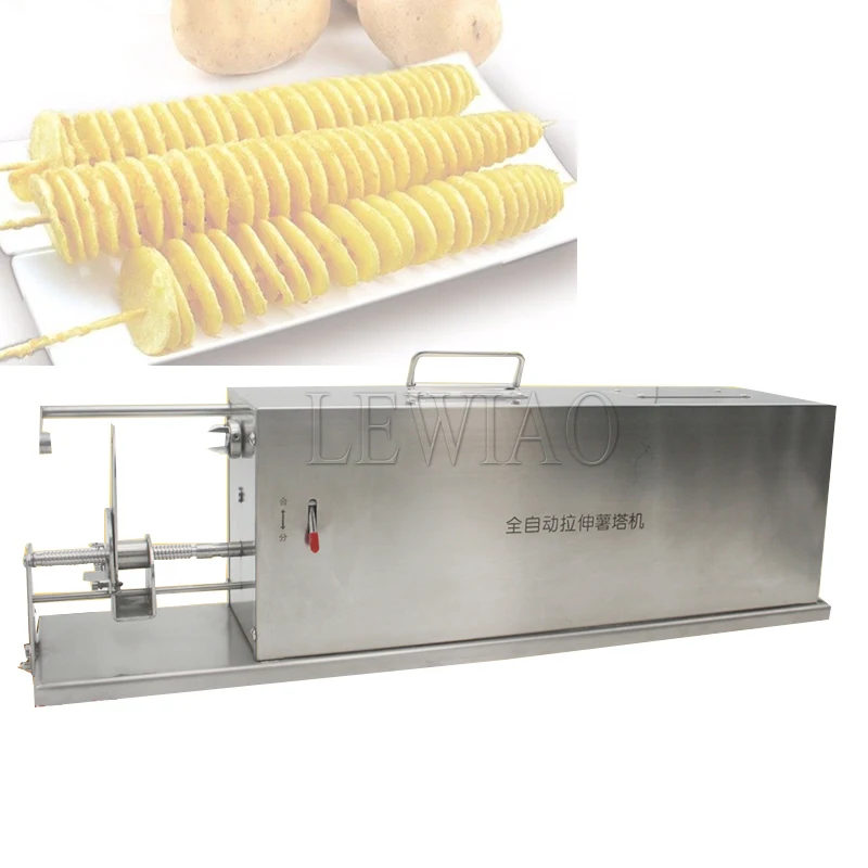 Automatic Stretch Stainless Steel Tornado Potato Machine Potato Slicer Chips Cutter Potato Spiral Cutting Machine