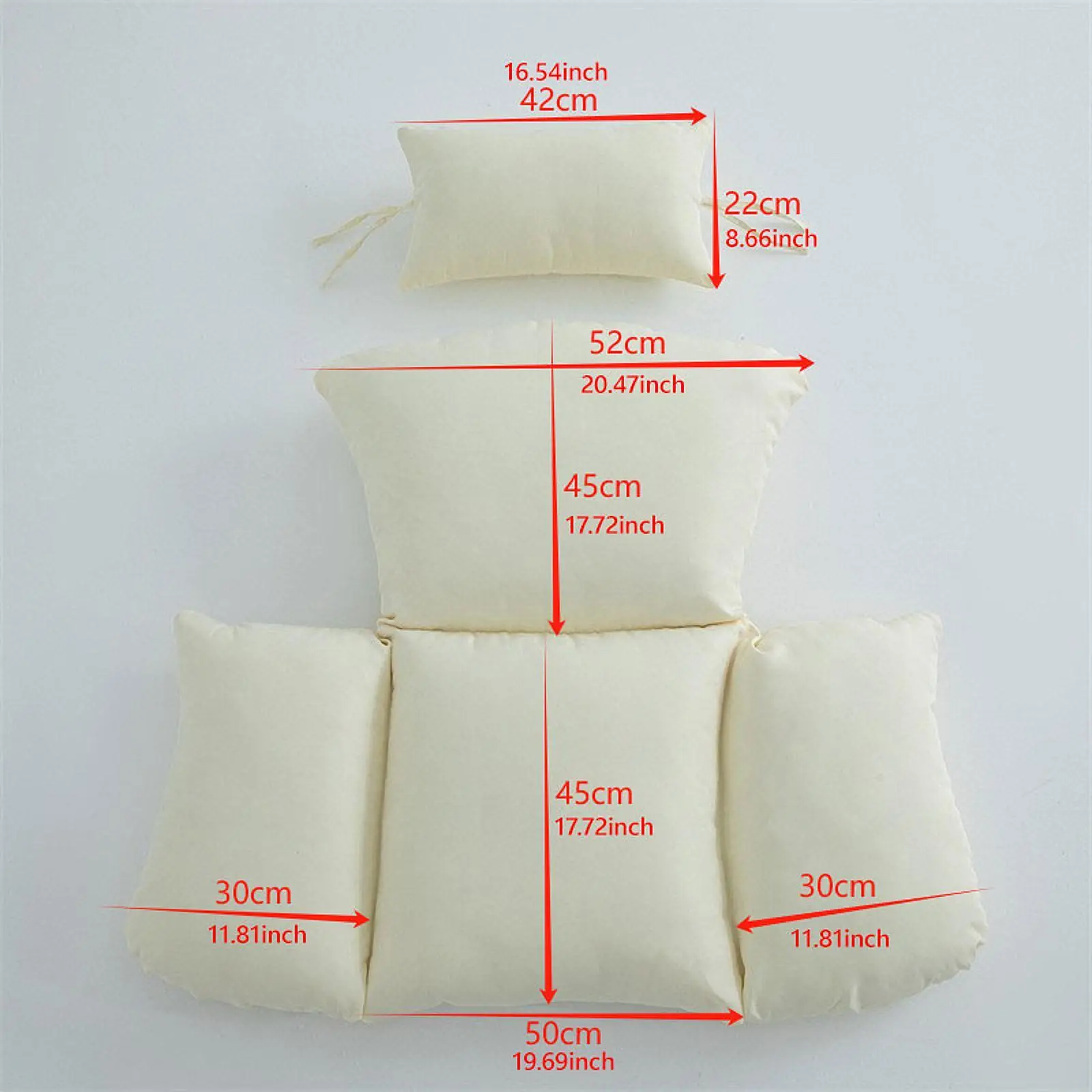 Egg Chair Cushion Outdoor Thick Washable Swing Basket Chair Pad with Secure Tie Down for Patio or Porch