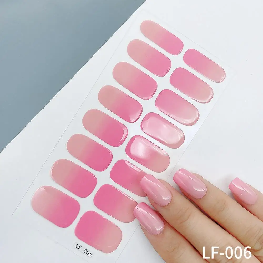 Bricolage manucure 3D dégradé couleur fournitures mignon autocollant couverture complète décor ongles enveloppes décalcomanie imperméable auto-adhésif ongles décalcomanie