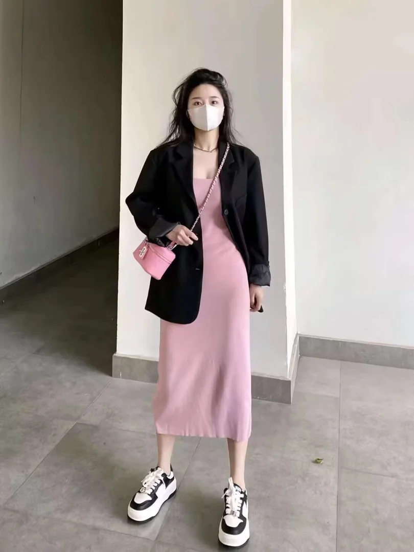 السترة كبيرة الحجم المرأة الصيف البدلة متنوعة الشكل بناتي حسن المظهر جرلي القلب الصدر الثدي ثلاثة أرباع عشاء