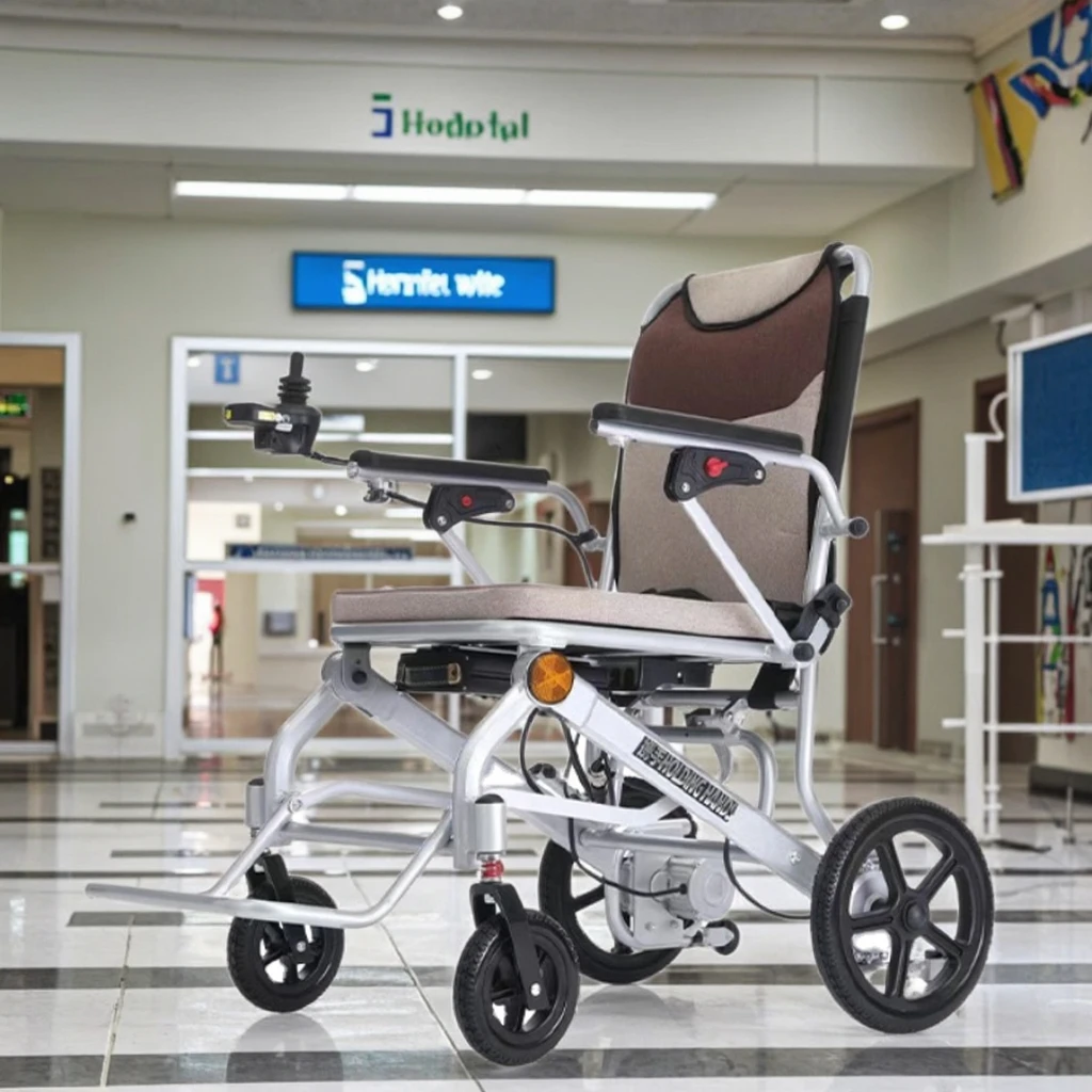 Electromagnetic Brake Aluminum Frame Motorized Disabled stroller Fast Fold Portable Electric Stroller for the Disabled