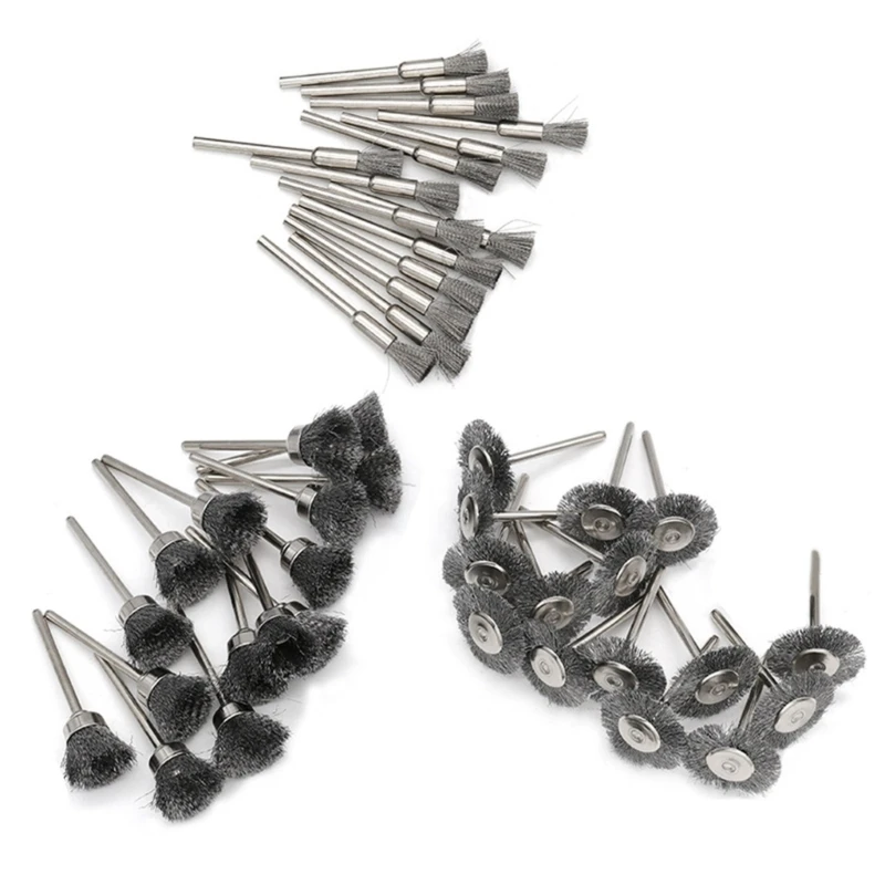 45Pc/15Pc Bàn Chải Dây Dây Thép Đánh Bóng Bánh Xe Cho Nhiều Ứng Dụng Khác Nhau Thả Vận Chuyển
