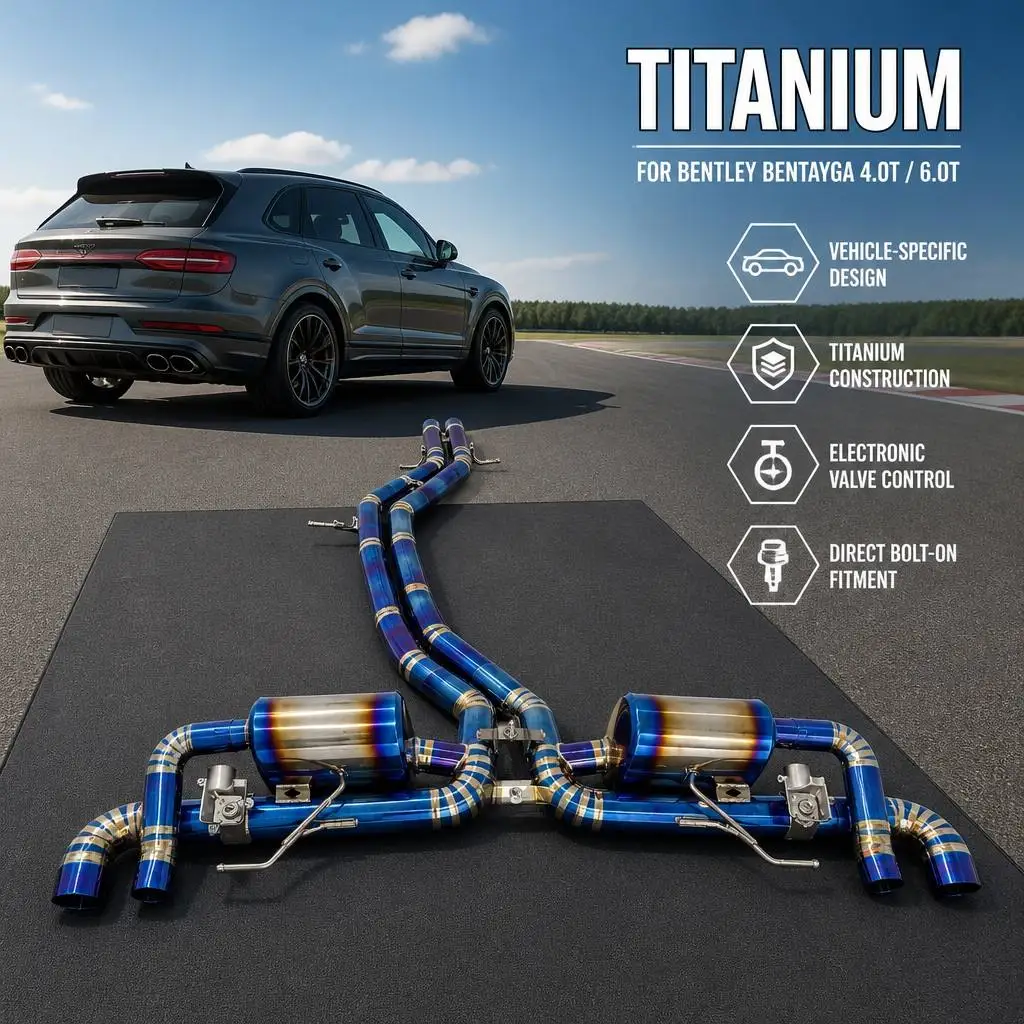 For Bentley Tim Yue 4.0T/6.0T Titanium Alloy Muffler Mid-tail Exhaust System, High-performance cat Back Exhaust
