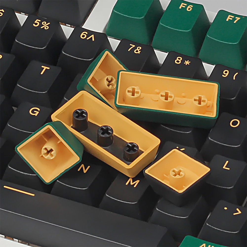 Green Mars Keycap PBT Doubleshot KeySet Custom OEM Profile Cherry MX Keyset for MX Switches Mechanical Keyboards